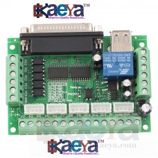 OkaeYa 5 Axis CNC Interface Adapter Breakout Board For Stepper Motor Driver Mach3 + USB Cable, mach3 CNC controller with Light Coupling